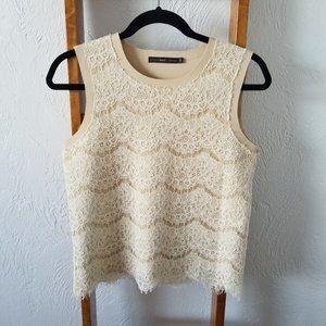 Azelhazel neoprene and Lace Tank top Size Small